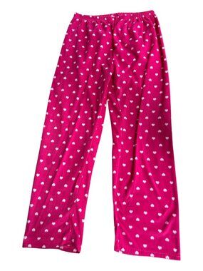 Gabriella by 10W Apparel Pink Heart Fleec Pajama Pants Size L (2659-1)